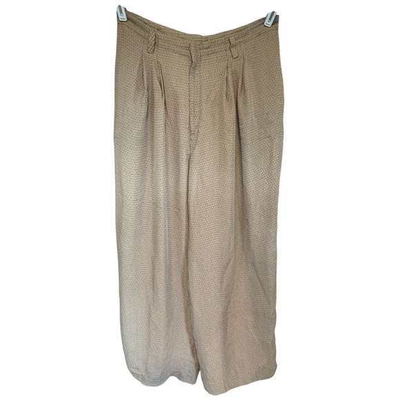 100% Silk Sz 10 Wide Leg Linda Allard Ellen Tracy Pants Pockets Old Money Lined - Picture 5 of 13